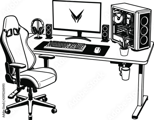 Computer Desk Clipart