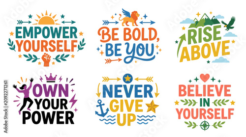 Foto vector motivational self-improvement quotes empowering personal growth and succe