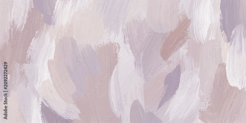 Fototapeta premium Soft abstract brush strokes in pastel shades of lavender, beige, and cream create a soothing, dreamy texture, evoking a sense of calm and artistic expression.