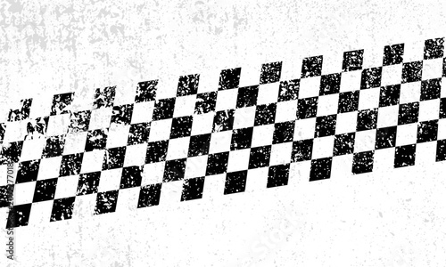 Grunge checkered background monochrome surface with black and white cubes in form of racing flag for formula 1 vector illustration