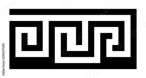 Photos Ancient greek meander key pattern decorative border element as isolated object