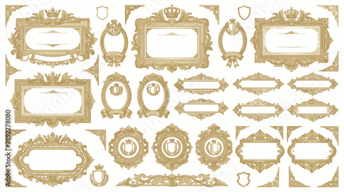 Ornate Gold Frames and Borders Collection - Vintage Decorative Elements