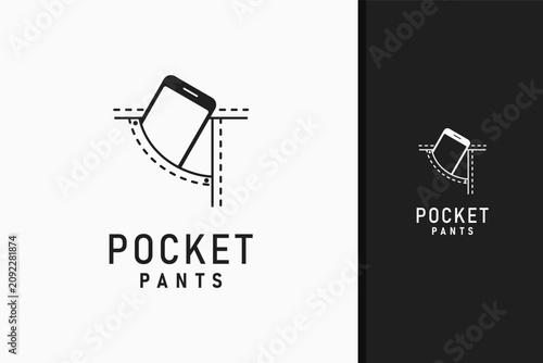 Trouser pocket with phone logo symbol icon design