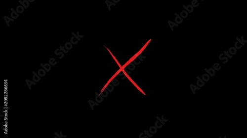A single red slash on a black background, symbolizing deletion or cancellation