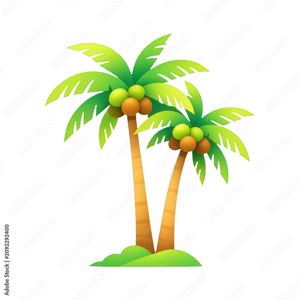 Obraz premium PNG Tropical palm tree illustration
