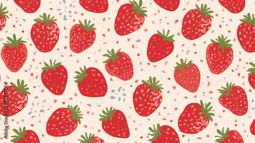 Template icon strawberry pattern fabric motif for summer decor design