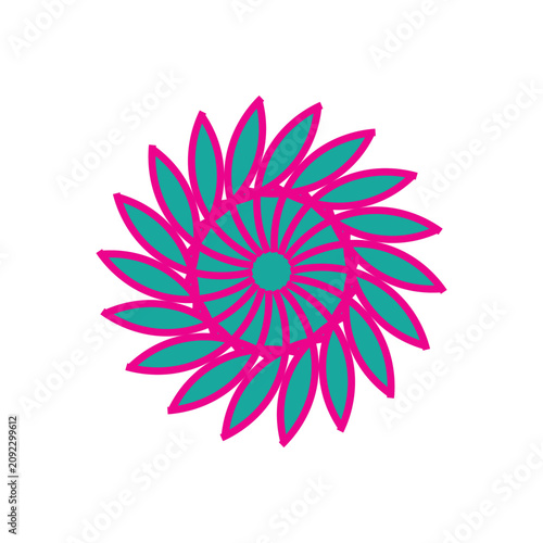 Flat Flower with Ten Petals Isolated