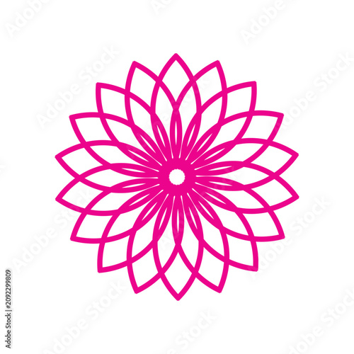 Pink Floral Mandala Isolated
