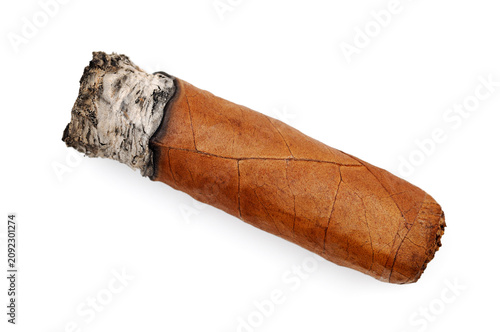 Cigar against a white background