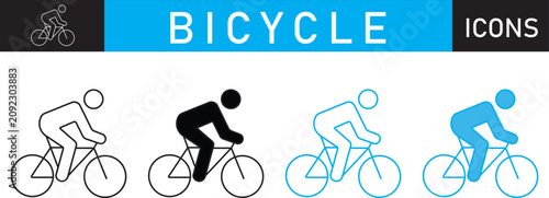 Obraz na plátně Bicycle rider icons set