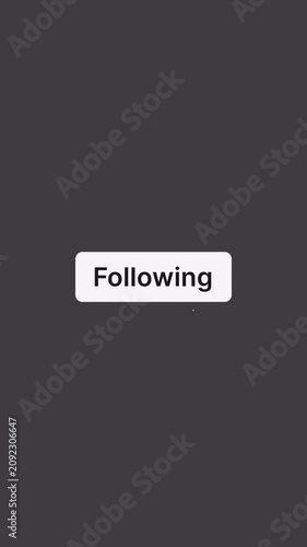 2 Follow Buttons Pack Click and No Click Vertical Transparent Alpha 4K. The dark pink “Follow” button changes to a light “Following” confirmation state after activation. 