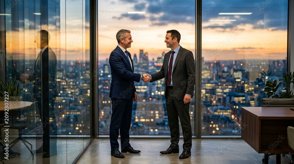 Fototapeta premium Businessman Handshake Corporate Business People Leadership