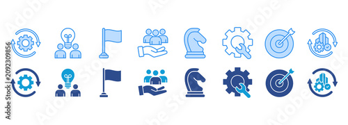 Quadro su tela business icon pack dual tone collection set