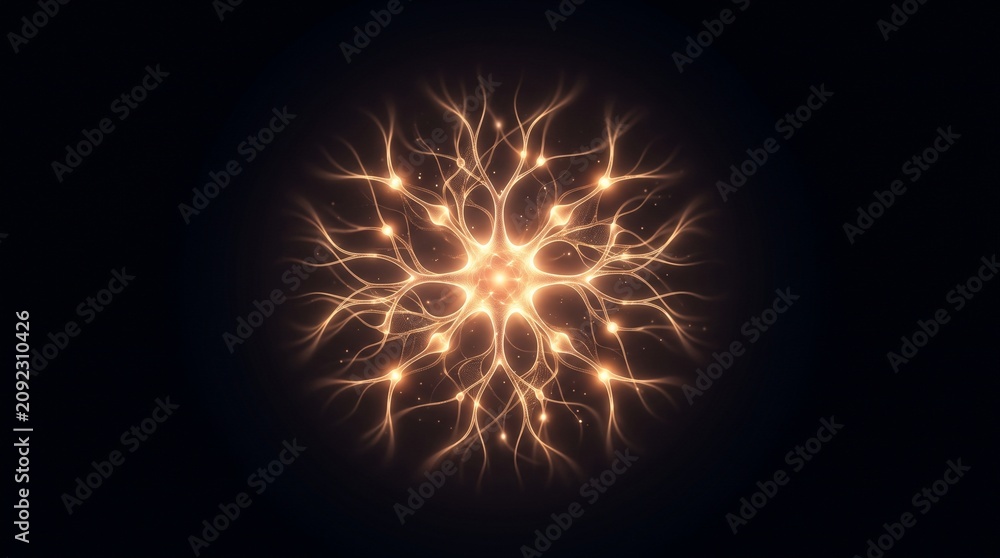 Fototapeta premium Abstract Glowing Neural Network with Artificial Intelligence Connections
