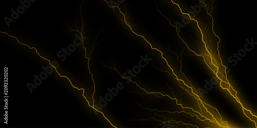 Obraz na plátně Beautiful abstract color yellow grunge marble on black background and black and gray granite tiles floor on black background, inexperienced lightning bolts on a black historical past