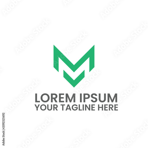 M V logo design template 