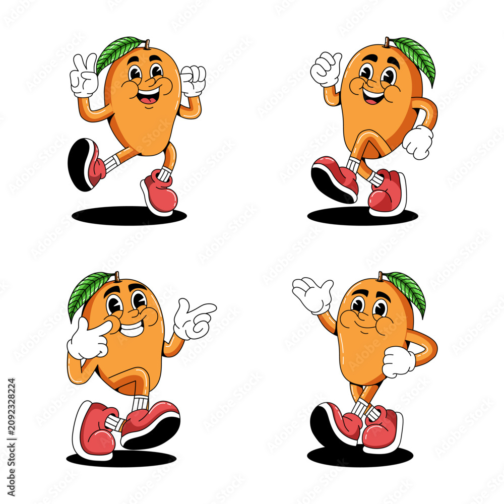 Fototapeta premium set of cartoon characters Mango Vector illustration