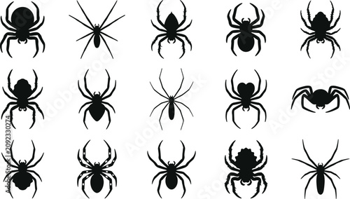 Photos Halloween spider silhouettes collection diverse arachnid designs for spooky seas