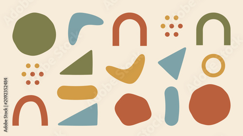 Bild auf Leinwand A minimalist simple flat colorful fluid geometric abstract background for summer