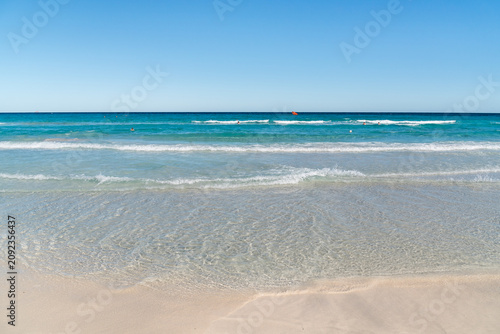Beach with White Sand and Crystal Clear Turquoise Water in San Teodoro, Sardinia, Italy