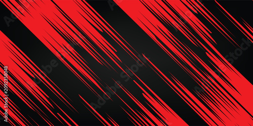 Canvastavla Abstract brush, stroke, Red grunge brush stroke on dark black background