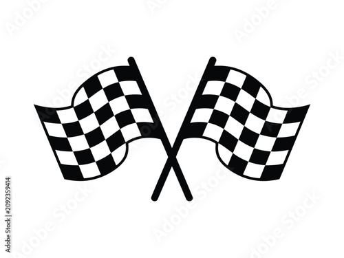 Φωτογραφία racing crossed checkered flags finish line icon motorsport emblem