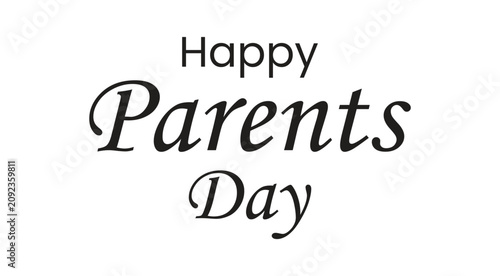 Cuadro en lienzo Minimal Happy Parents Day Typography Design – Elegant Lettering Quote for Family