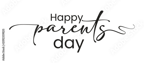 Fotografía Minimal Happy Parents Day Typography Design – Elegant Lettering Quote for Family