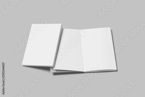 Photos book mock up isolated on soft gray background.