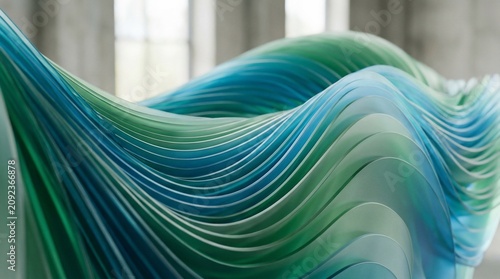 Abstract Curved Architectural Waves for Modern Design