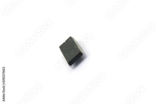 Photography A blurry microcontroller on a white background