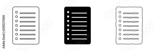 Fotografie Set of three checklist icons with bullet points and lines