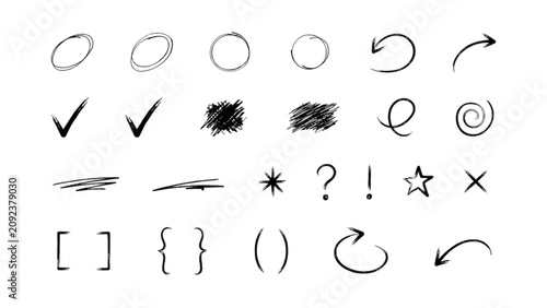 Εκτύπωση καμβά Minimalist flat style icons set with various symbols and arrows