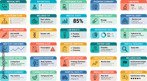 Colorful infographic elements and icons.