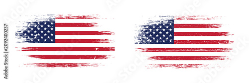 Vector illustration of distressed American flags