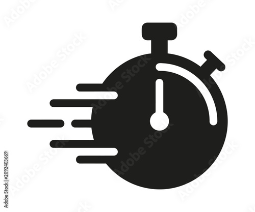 Fast stopwatch running timer fast speed concept icon