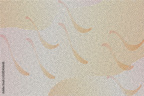 Abstract peach and beige mosaic background with soft curved organic shapes