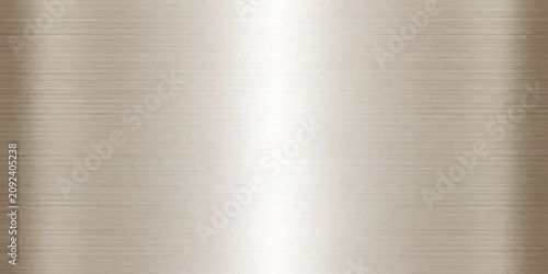 Fotografie Brushed metal texture background with a prominent bright highlight running down the center, reflecting a smooth, sophisticated metallic sheen