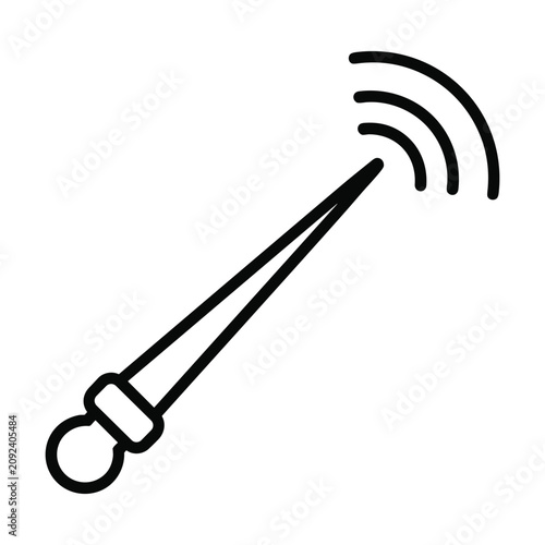 Konstfotografi Wand icon with magic signal waves for creative design software tools or digital