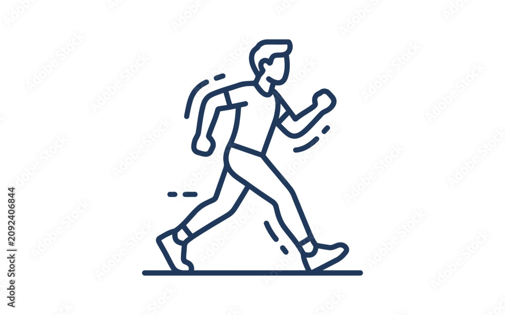Fototapeta premium Man Running Outline Icon