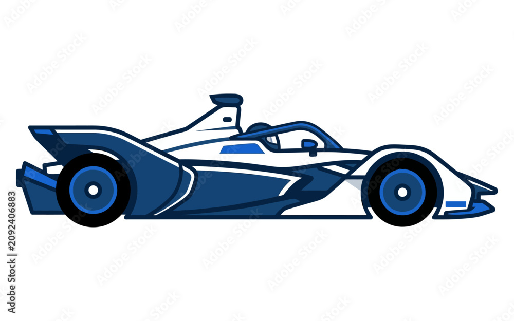 Fototapeta premium Formula E Race Car Vector Illustration