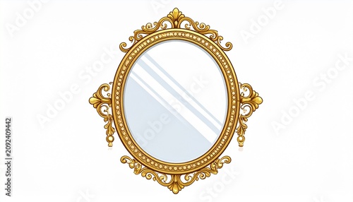Vintage ornate oval mirror design