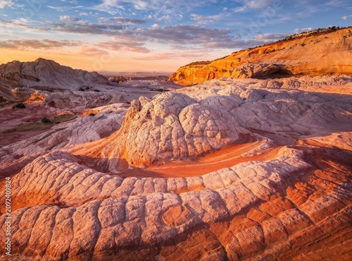 Fotografía Magnificent layered rock formations reveal millions of years of geological history