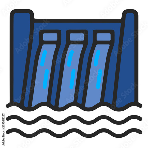 Hydroelectric Dam Renewable Energy Icon