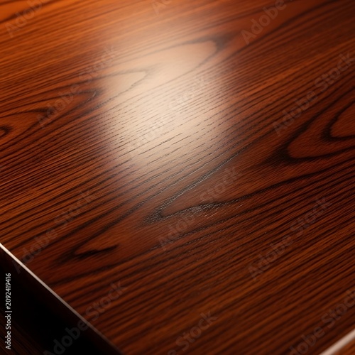 Close up of wooden floor with natural light reflection.