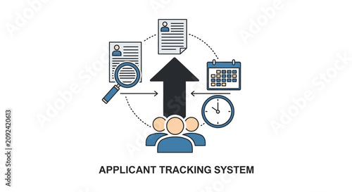 ATS recruitment system icons for human resource management.