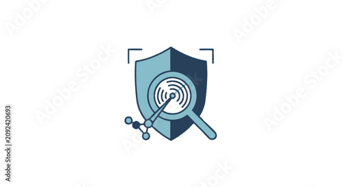 Biometric fingerprint scan and security shield.