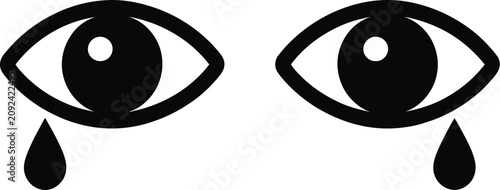 Foto Tearful Eyes Silhouette vector illustration featuring crying expression with bla