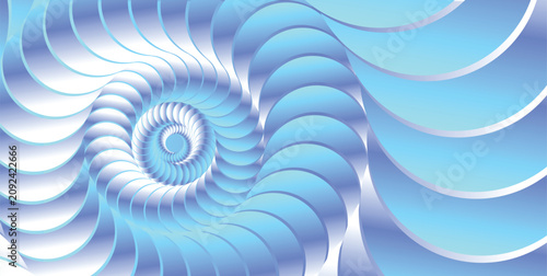 Obraz na plátne Spiral pattern illustration showcases a repeating curving form in shades of ligh