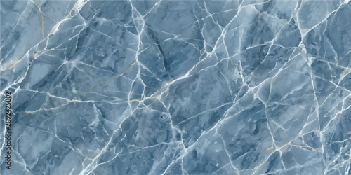 Vászonkép Dark blue marble background featuring fine white crystalline veins background cr